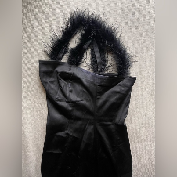 STAUD Romy Feather Strap PencilSlim Midi Dress In Black Size 2 - Picture 9 of 16
